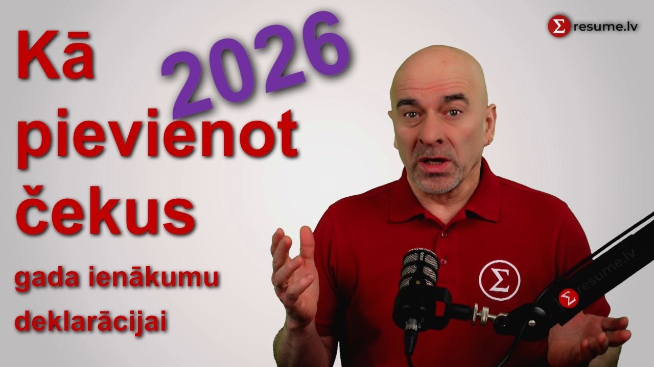 Kā pievienot čekus gada ienākumu deklarācijai 2026.gadā