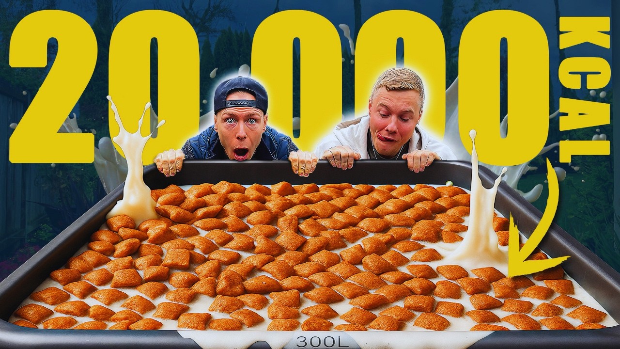 20 000 KALORIEN nur Nougat Bits essen! 😱 Challenge vs. ⁨@thegeneticone⁩ 🤯
