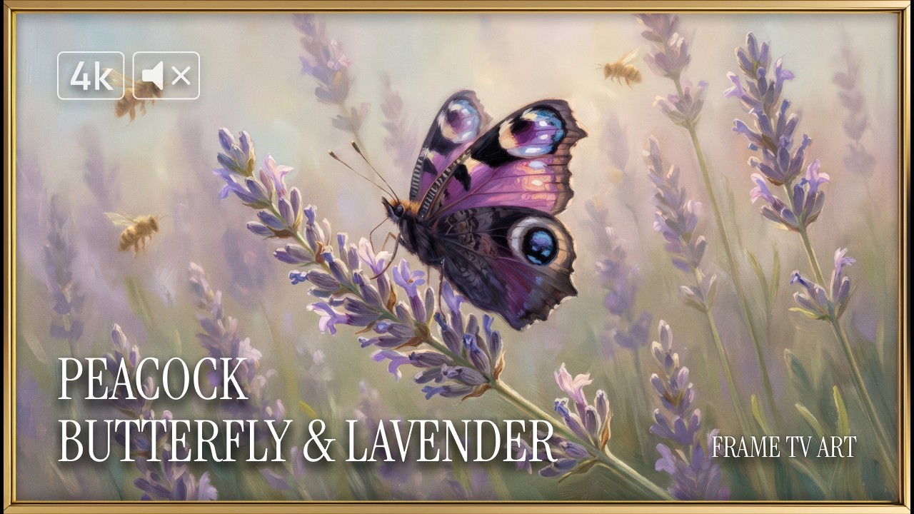 Can Art Capture the Iridescent Eye? | Peacock Butterfly & Lavender | 4K Oil Painting