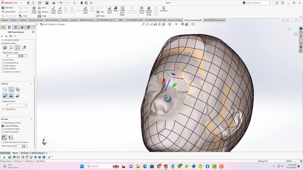 Reverse Engineering by Power Surfacing Solidworks Tutorial in Hindi
