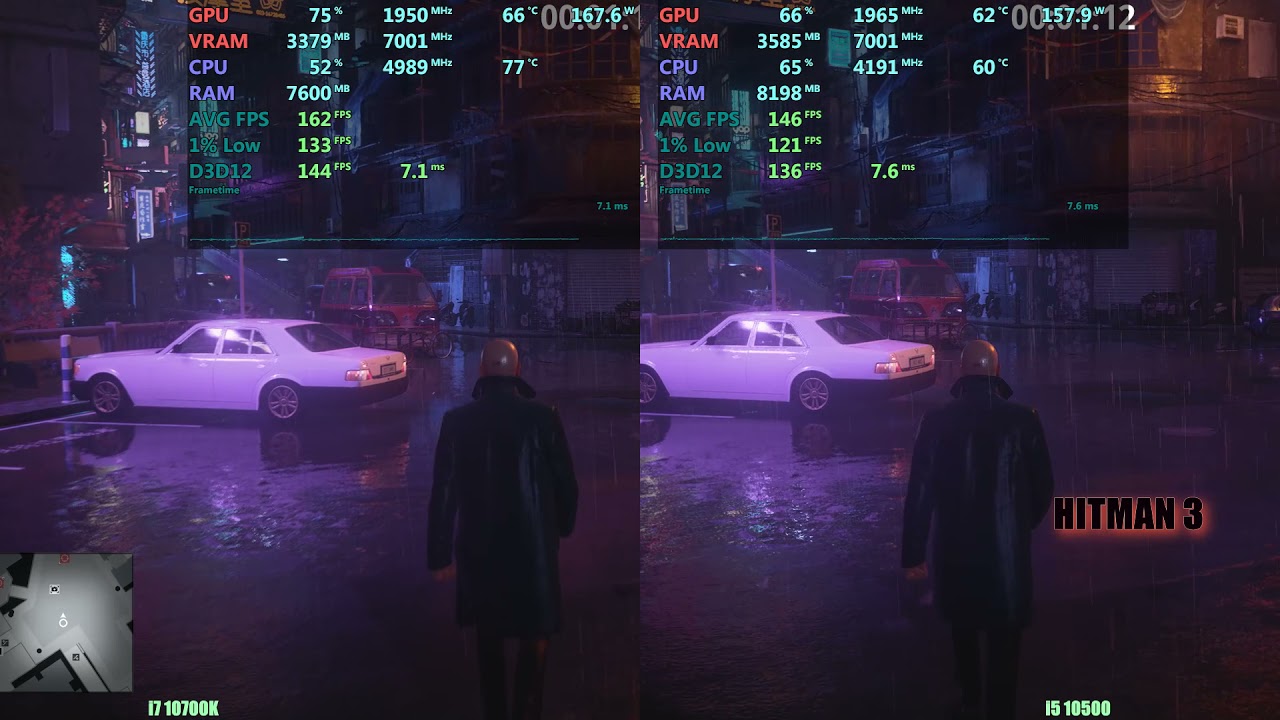 i5 10500 vs i7 10700K
