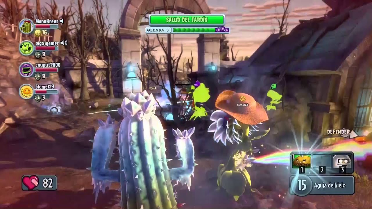 PVZ Garden Warfare - Operaciones de jardín con Cactus de hielo - Gameplay (PC)