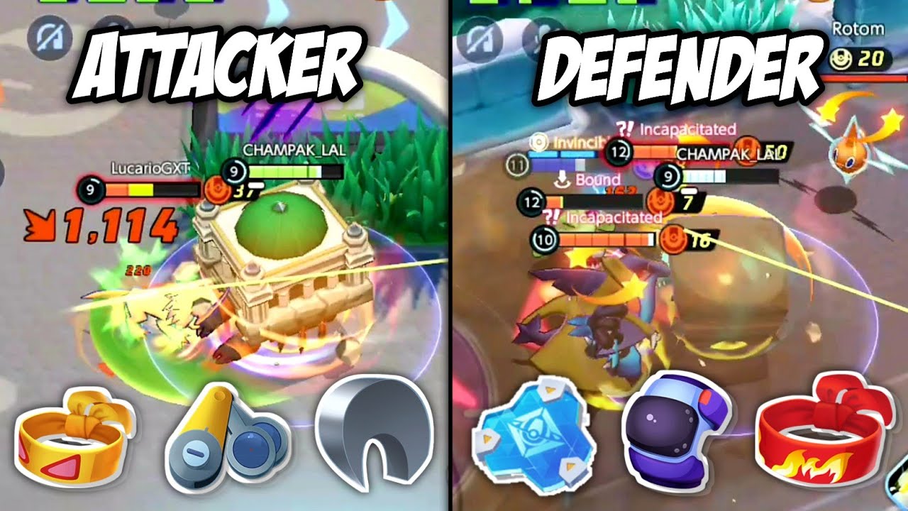 Crustle Attacker build vs Defender build | Pokemon UNITE clips