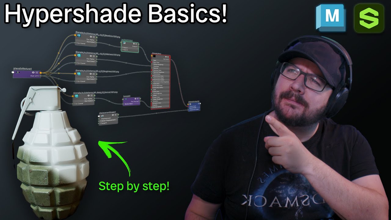 Maya Hypershade Basics with Substance Painter Textures