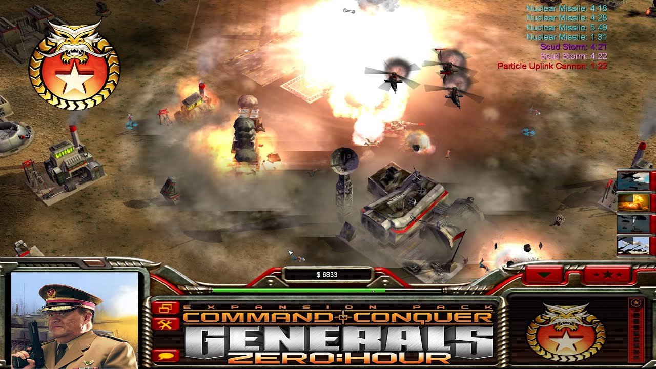 Generals Zero Hour 4vs4 Random Hard Twilight Flame Edit Map (China Tank)