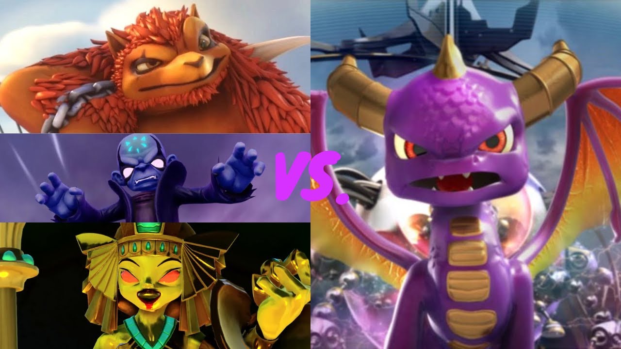 SPYRO VS.  ALL BOSSES IN SKYLANDERS SUPERCHARGERS RACING