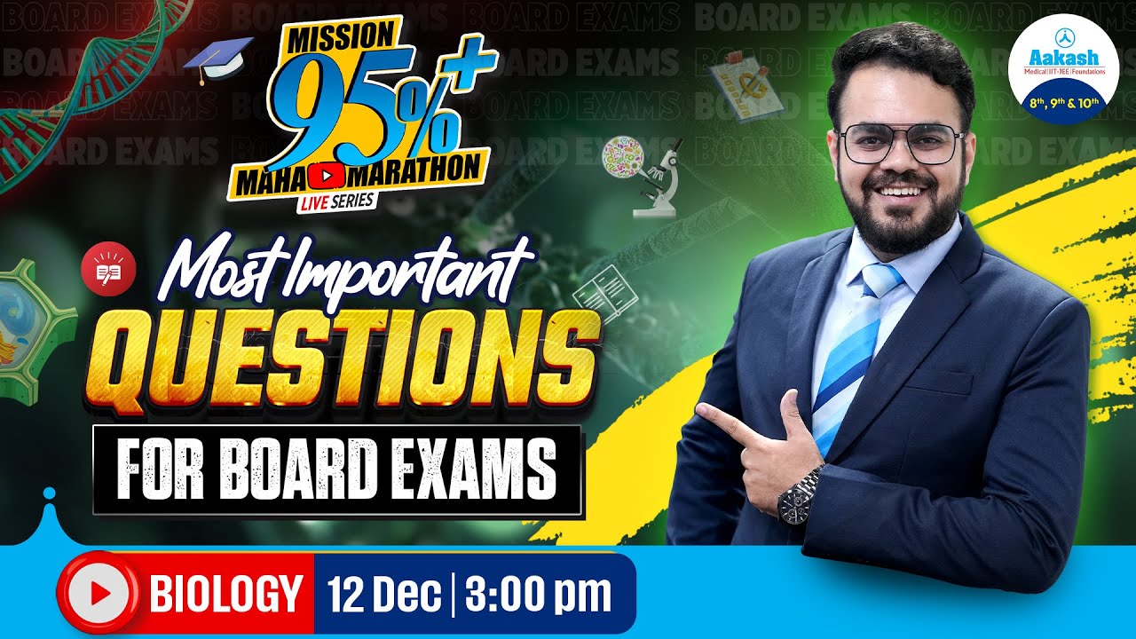 📢 Biology | Most Important Questions | Class 10 Board Exams | Mission 95%+ Maha Marathon