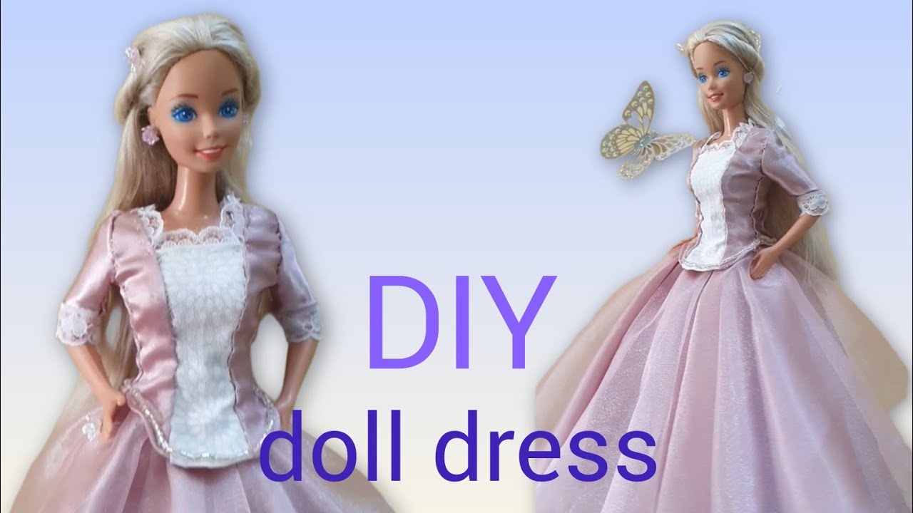 DIY Sewing ball gown for my doll  |  Satin and Organza🧵✂️ Simple & Easy