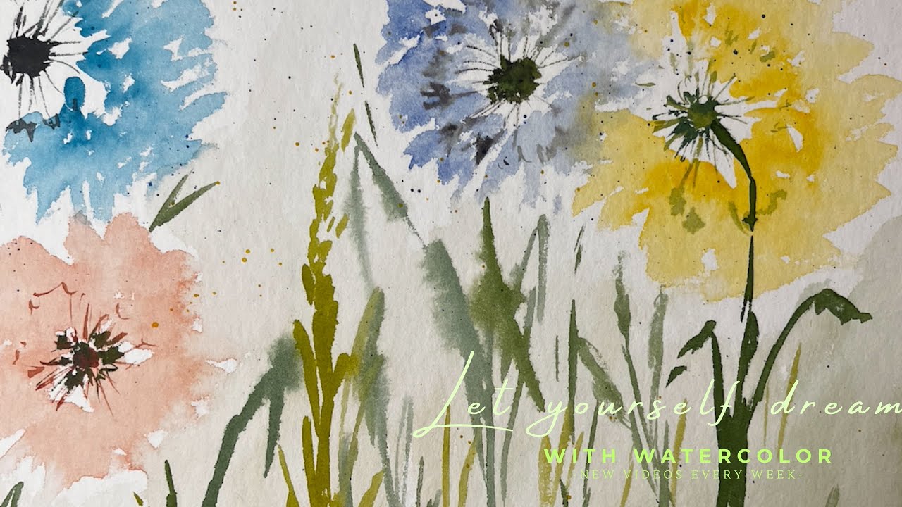 Dreamy Dandelions for Beginners  in Watercolor 🌸 Easy Beginner Flower Tutorial