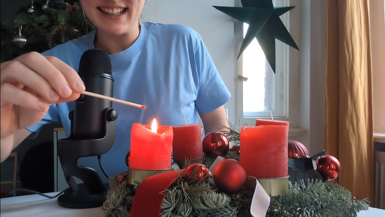 Hab mich fast am Adventskranz verbrannt aber alles ok (mit Blue Yeti !!) - German / Deutsch ASMR