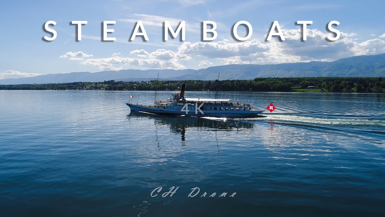 Beautiful Steamboats on Lake Geneva!! CGN 4k drone