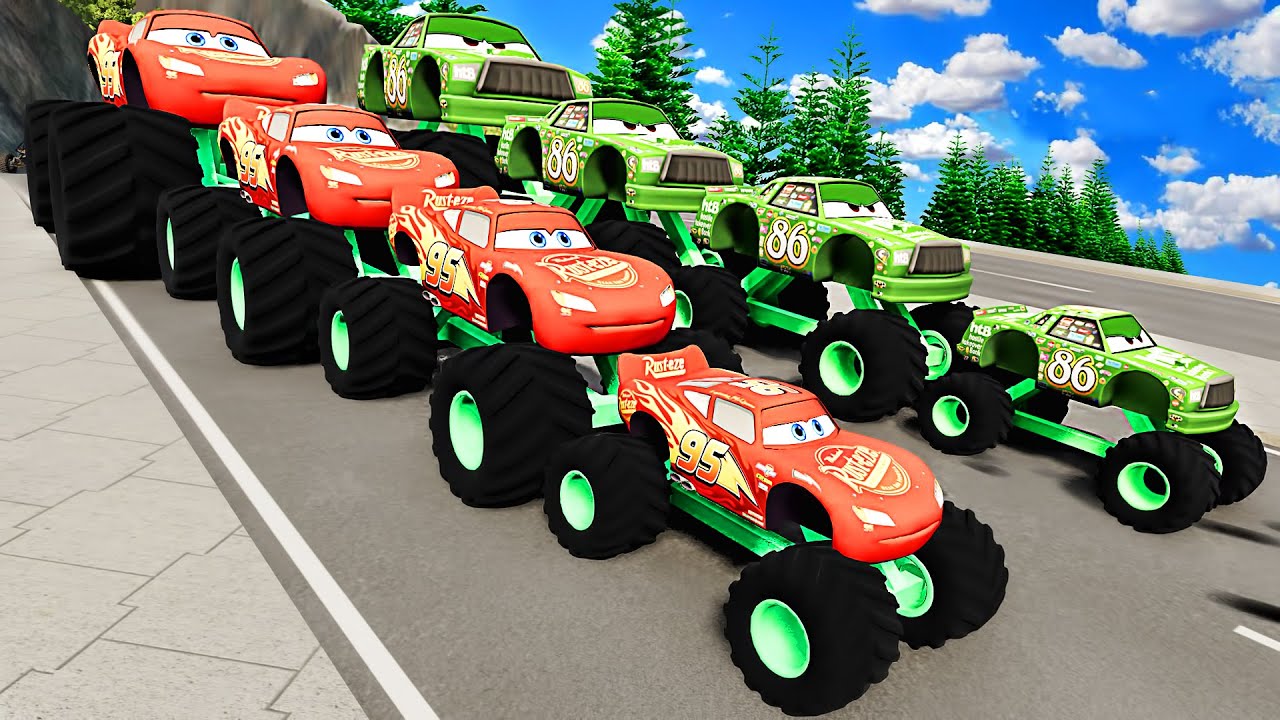Lightning McQueen Monster Truck VS Francesco Bernoulli (Chick Hicks) Race GamePlay