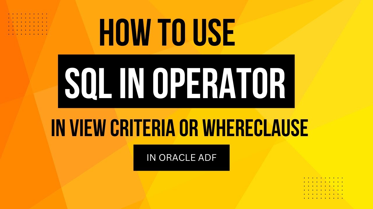 How to use SQL IN operator in view criteria or whereclause in Oracle ADF