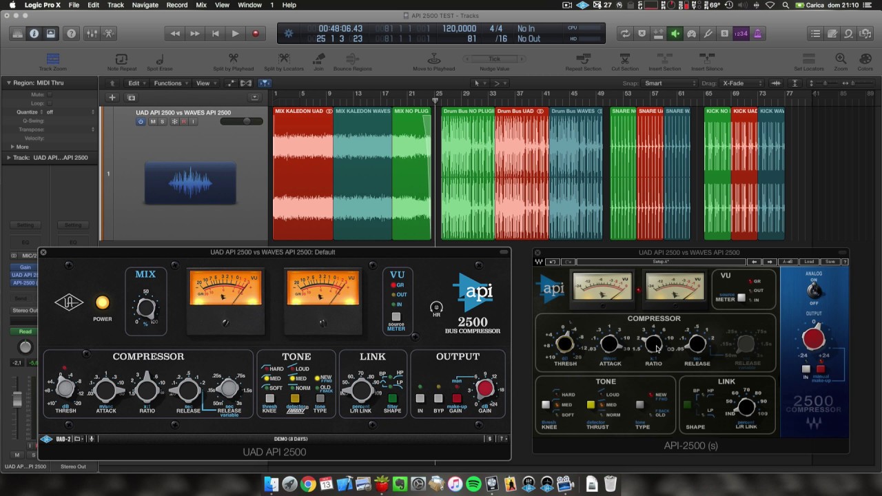 UAD API 2500 vs WAVES API 2500 (Analog Button Enabled)