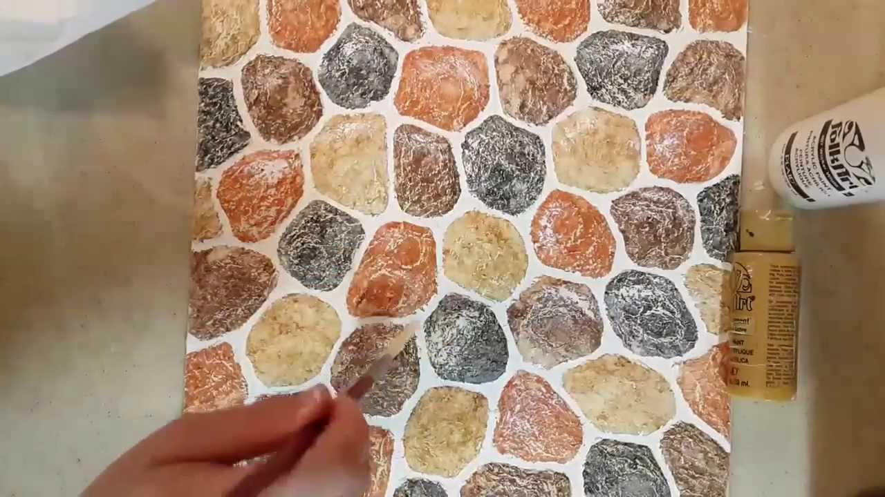 طريقة عمل جدار الحجر بعجينة الورق الملونة