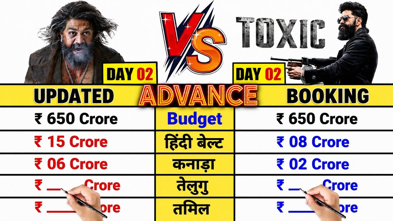 Toxic Day 02 Updated Advance Booking Report 😍।।Toxic Day 01 Live Ind Net Collection।।