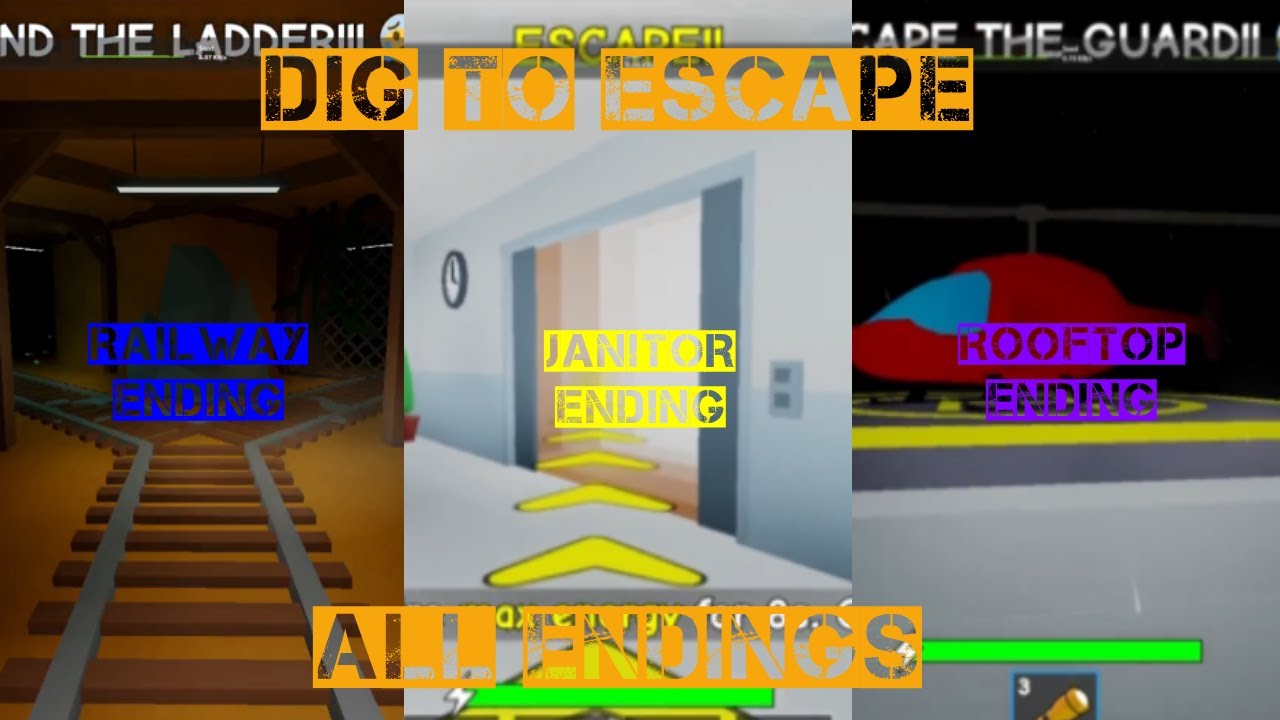 Roblox Gameplay: Dig to Escape | All Endings (Medium Mode)