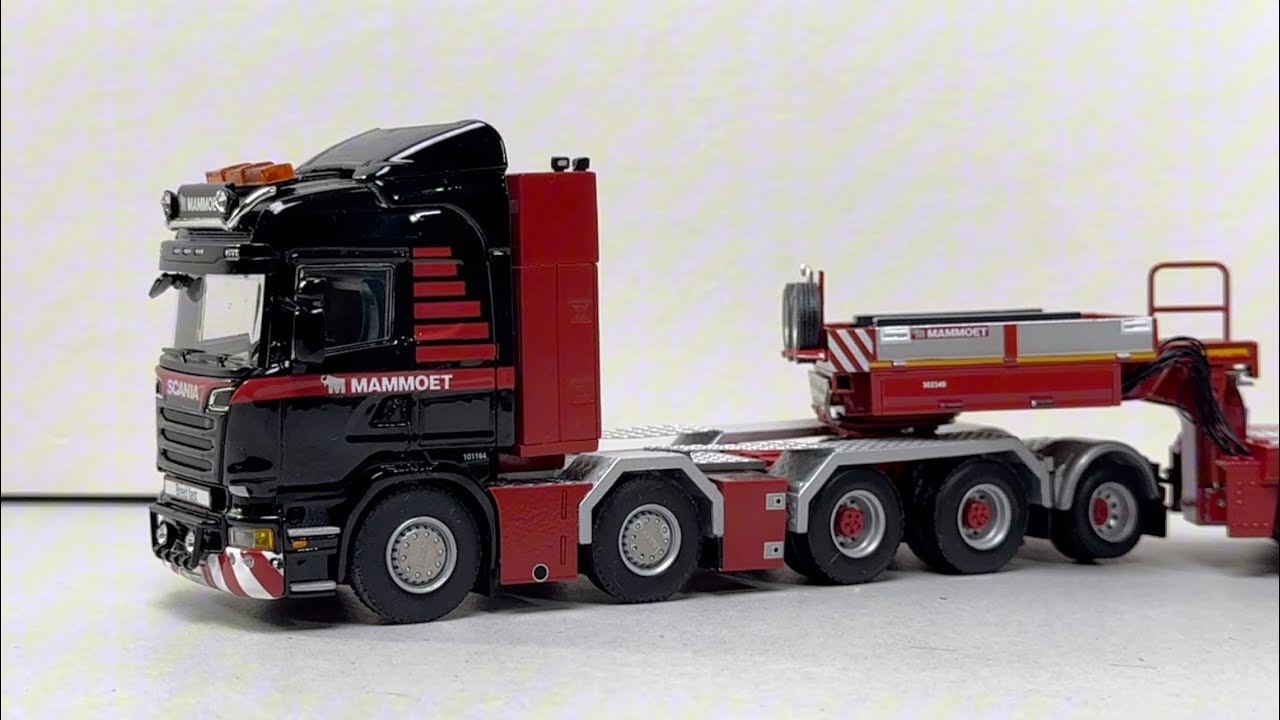 WSI MAMMOET SCANIA R 8x4+CABLE REEL,SCALE MODEL 1:50.#wsimodels #mammoet #scalemodel