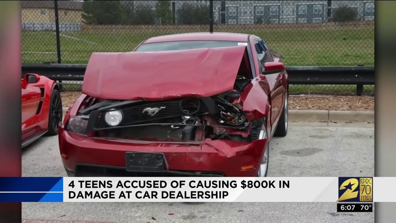 4 teens accused of causing $800K in damage at car dealership