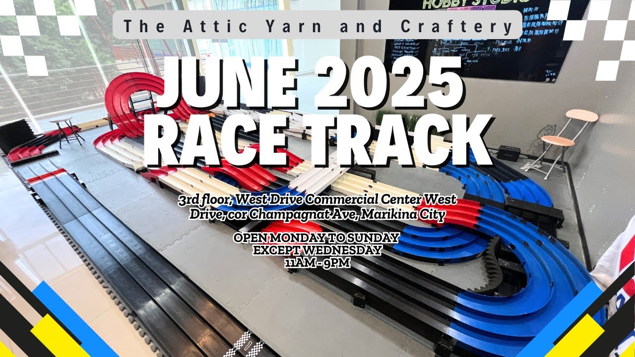 Tamiya Mini 4WD June 2025 Track Layout at The Attic Yarn & Hobby Studio