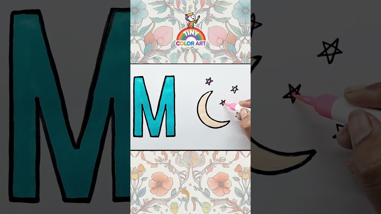 m letter pictures drawing #satisfyingvideo #art #shortsfeed #drawing #shorts #easydrawing #painting