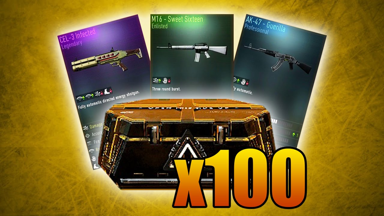 NEW AK-47, M16, & CEL-3 SHOTGUN! (Advanced Warfare 100x Supply Drop Opening Gameplay)