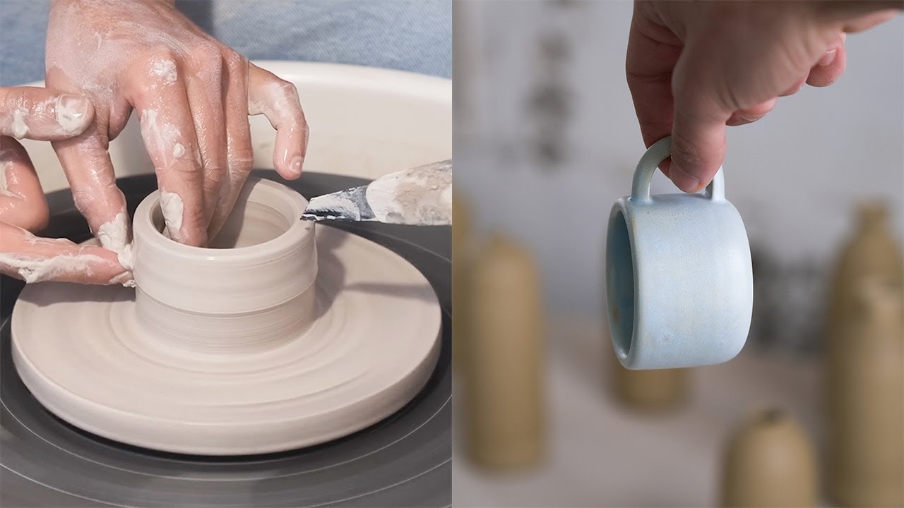 From Clay to Cup: Wheel-Thrown Mini Espresso Mugs (Music) - Pottery Process - vapor03