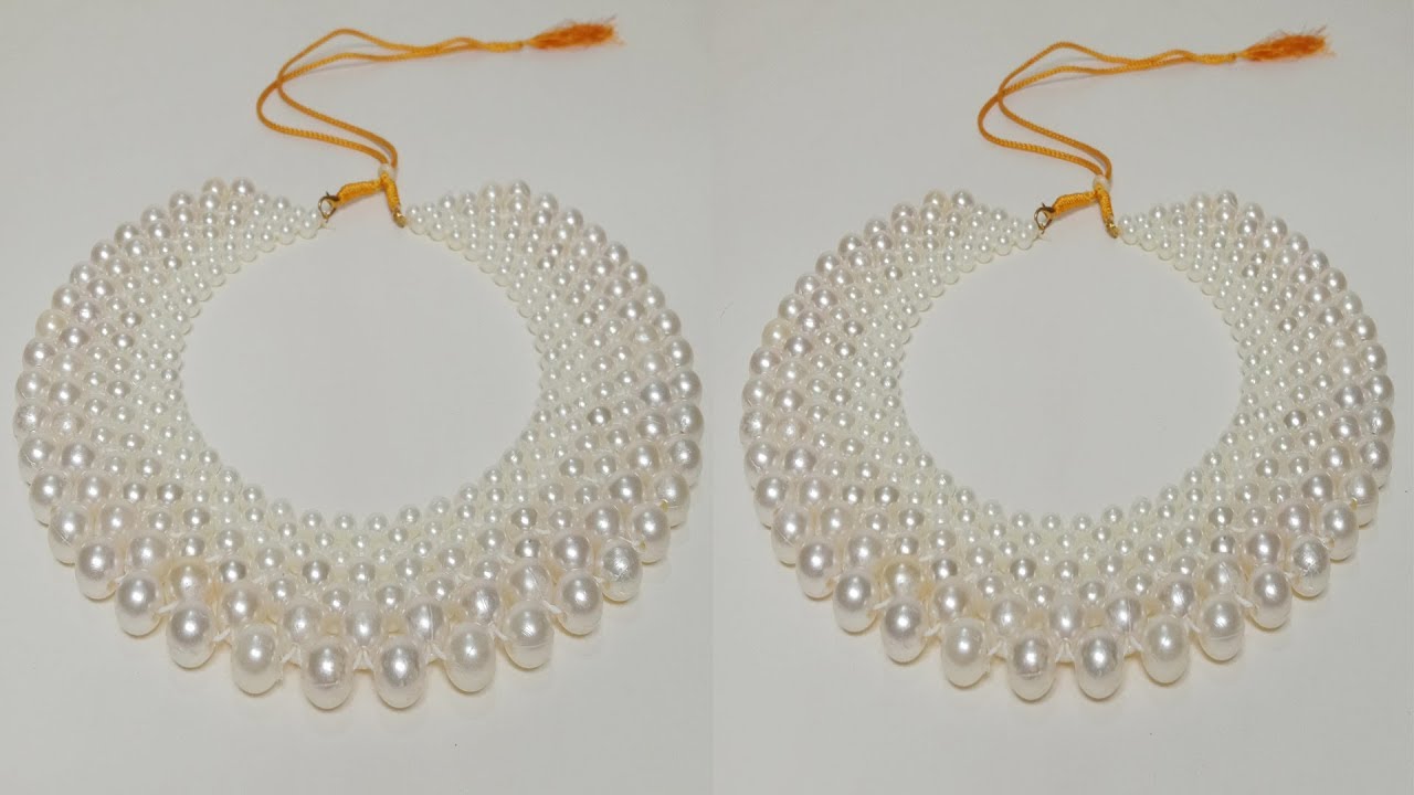 পুথি দিয়ে চমৎকার গলার হার তৈরী  |  How To Make Beaded Jewelry