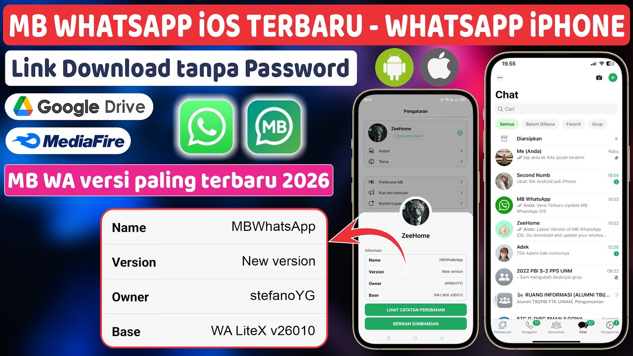 MB WhatsApp iOS Последняя версия 17 февраля 2026 г. ⚡ Android WA: внешний вид, похожий на iPhone WA