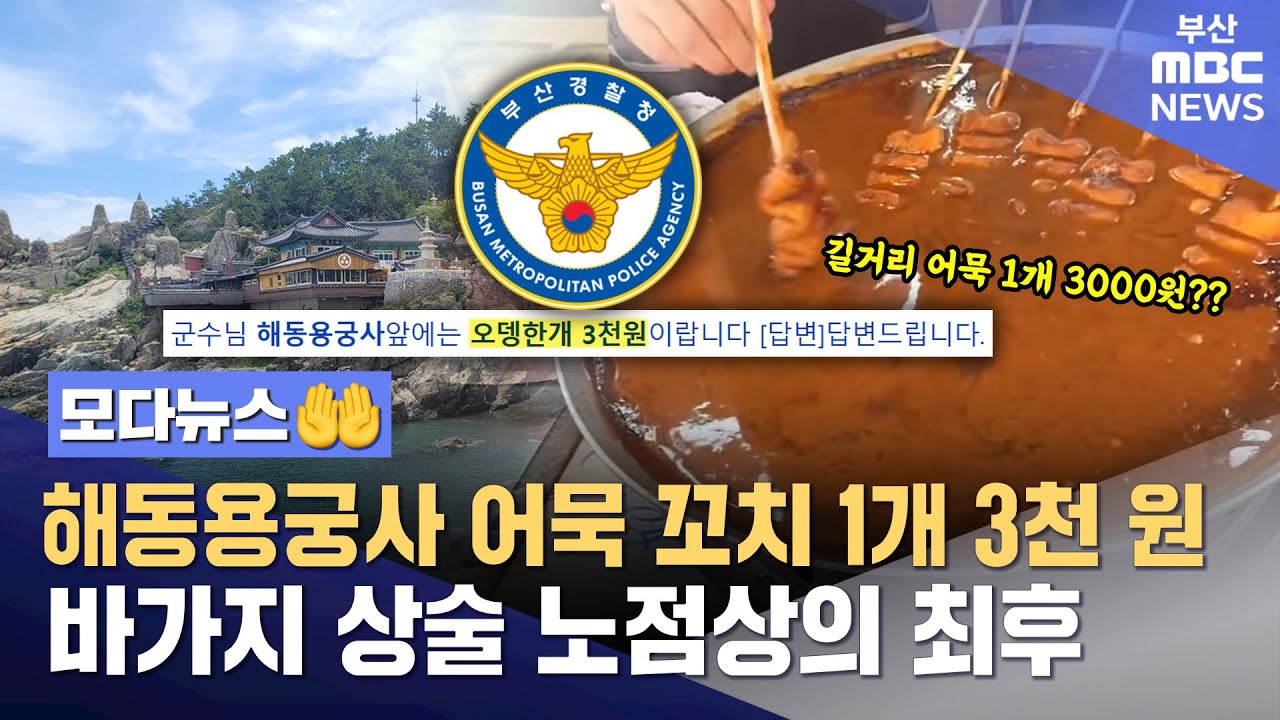 해동용궁사 어묵 꼬치 1개 3천 원, 바가지 상술 노점상의 최후 | 모다뉴스🤲