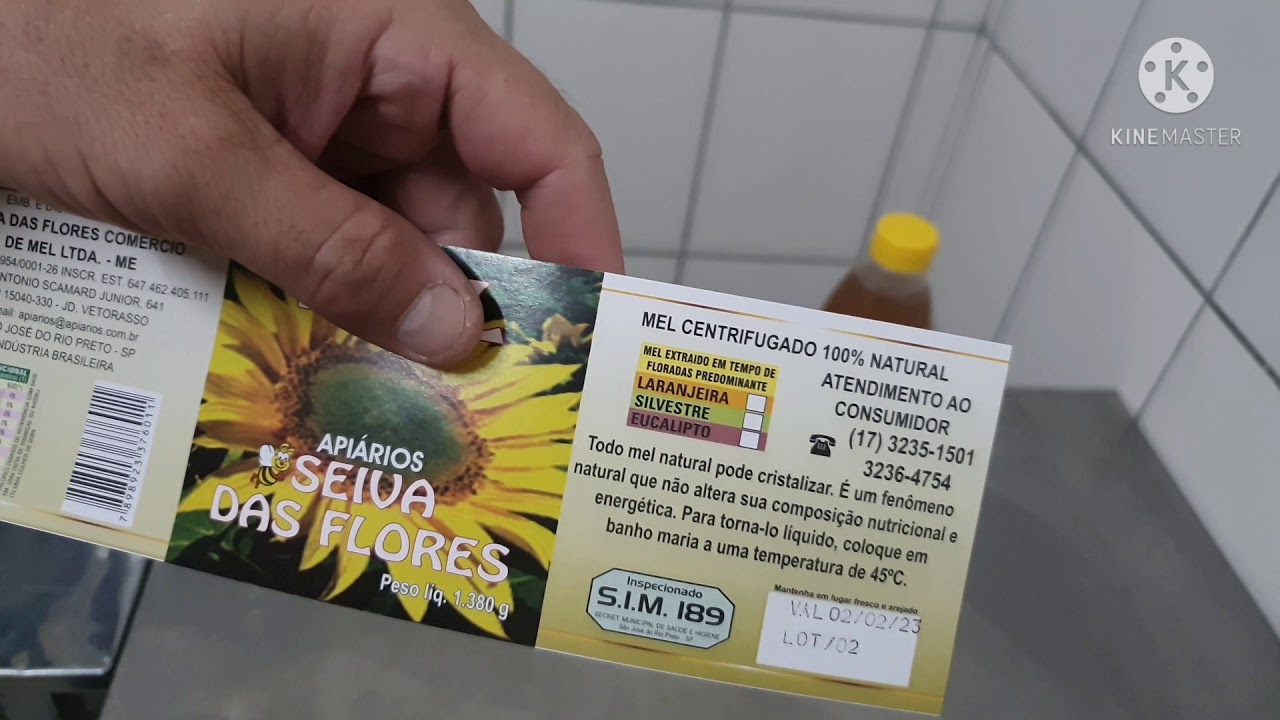 Como deve ser feito rótulo de mel legalizado para venda no comércio.