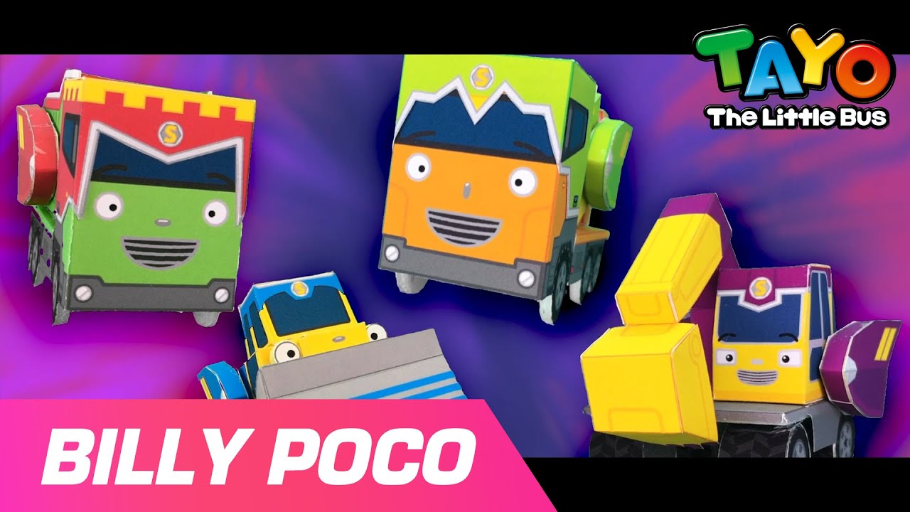 BILLY POCO l Strong Heavy Vehicle Rangers Paper Toy Song l Tayo Vehicle Song for Kids