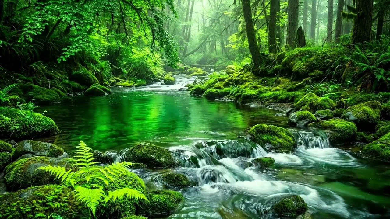 Soothing Sounds of River Flow, Chirping Birds, Peaceful Nature Ambience for Study and Sleep