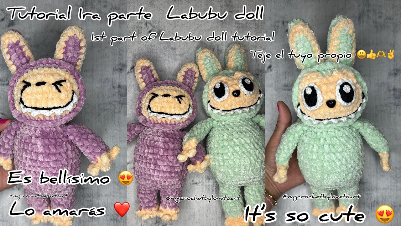 1ra Parte Labubu doll. #tutorial #amigurumi #amigurumicrochet #crochet #artesanato #diy #free