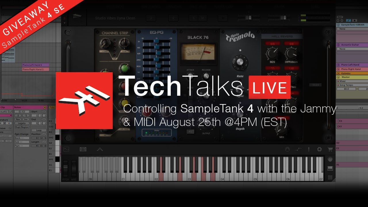IK Tech Talks Live August 25th @ 4PM (EST) -  Controlling SampleTank 4 with the Jammy & MIDI