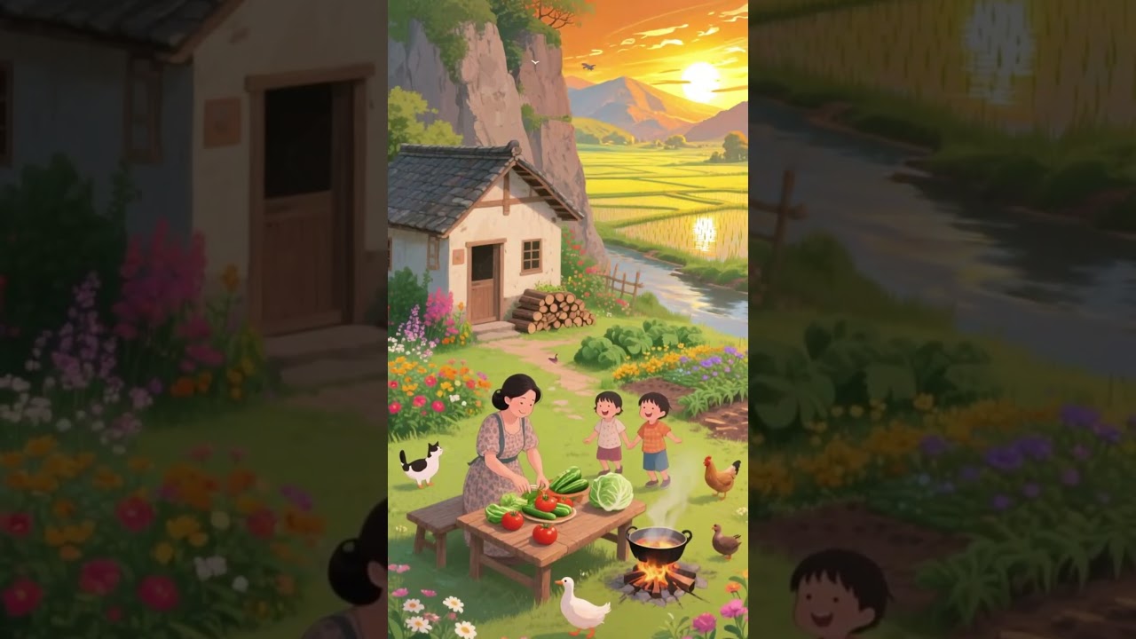 A Day in the Countryside 🌿🏞🍃 #scenery #animation #cozy #rural #village