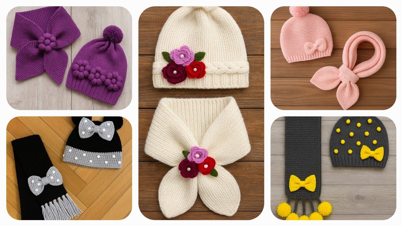💫En Şirin Kız Çocuk Bere & Atkı Modelleri | Cutest Girls’ Hat & Scarf Sets