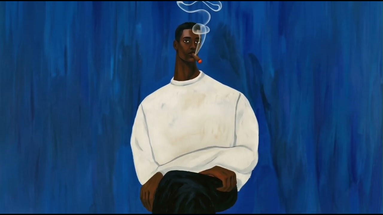 Minimalist Blue Portrait in 4K | Contemporary Calm Wall Art