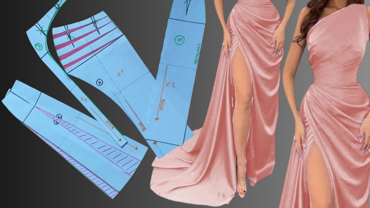 FALDA VESTIDO ASIMETRICO DRAPEADO | Ajuste perfecto | Patrón #2