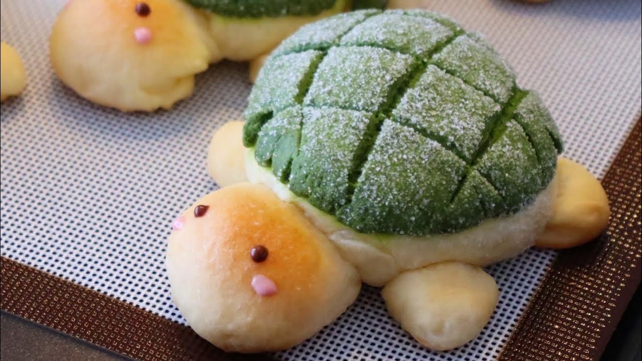 【メロンパン】子供が喜ぶアニマルパンの作り方🐢animal bread 🌾Try with kids!♡