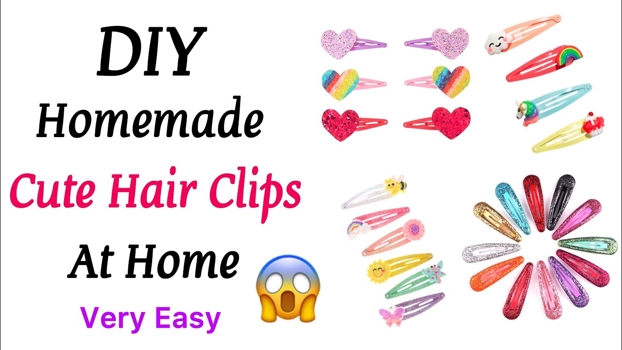 How to make Cute Hair Clip at Home | Easy Hair Accessories | Hair Clips Making | DIY hair pins | DIY