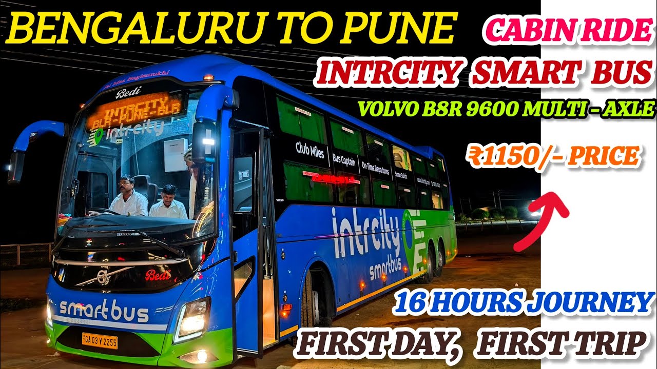 Bengaluru to Pune Cabin ride - Intrcity Smart bus | Volvo B8R 9600 AC sleeper 