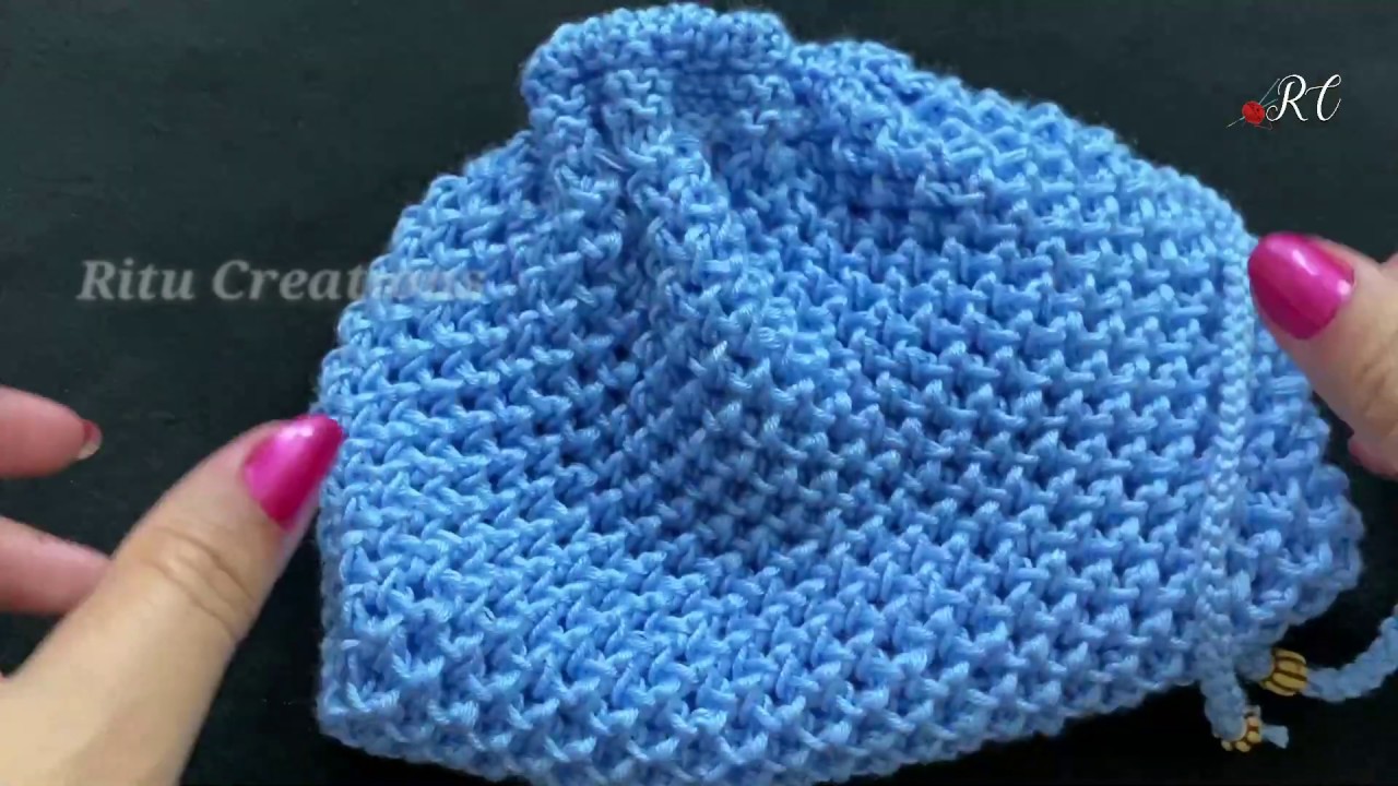 Knitting latest Designer Purse / Guthi / Potli