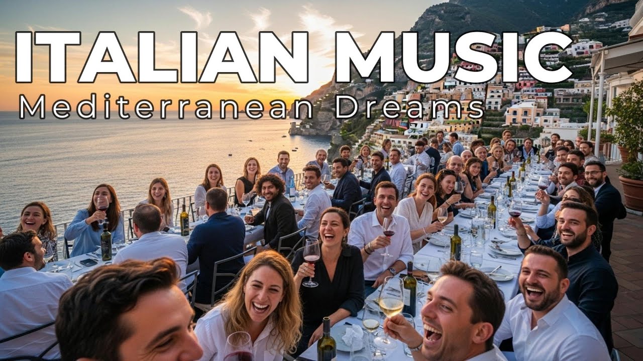 🎶 Italian Vibes & Mediterranean Music 🎶 2+ Hours Scenic Amalfi Coast & Lake Como Relaxation 4K