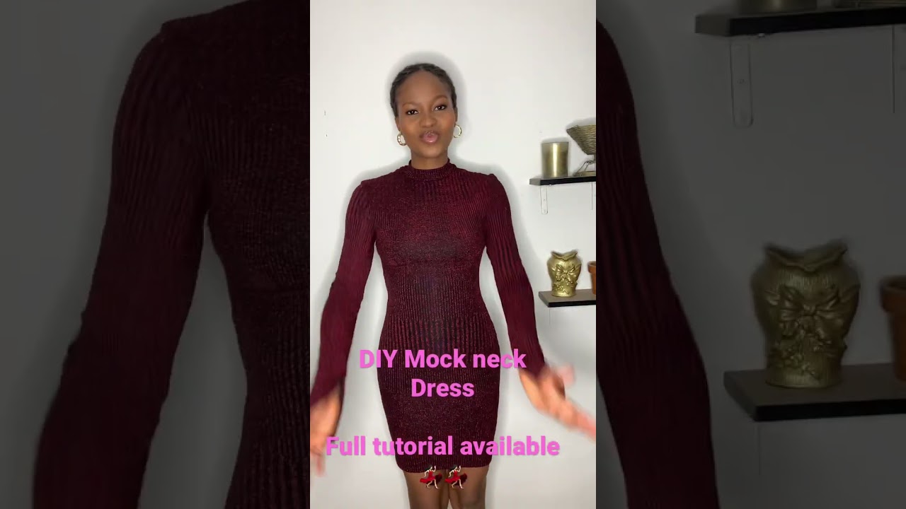 DIY mock neck/turtle neck dress 