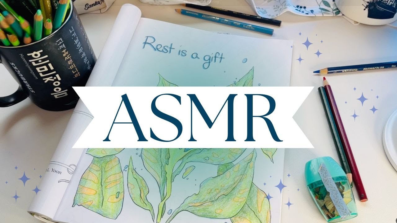 Chill Coloring ASMR with "Rest is a Gift" Affirmation | no talking (COLOR WITH ME 17)