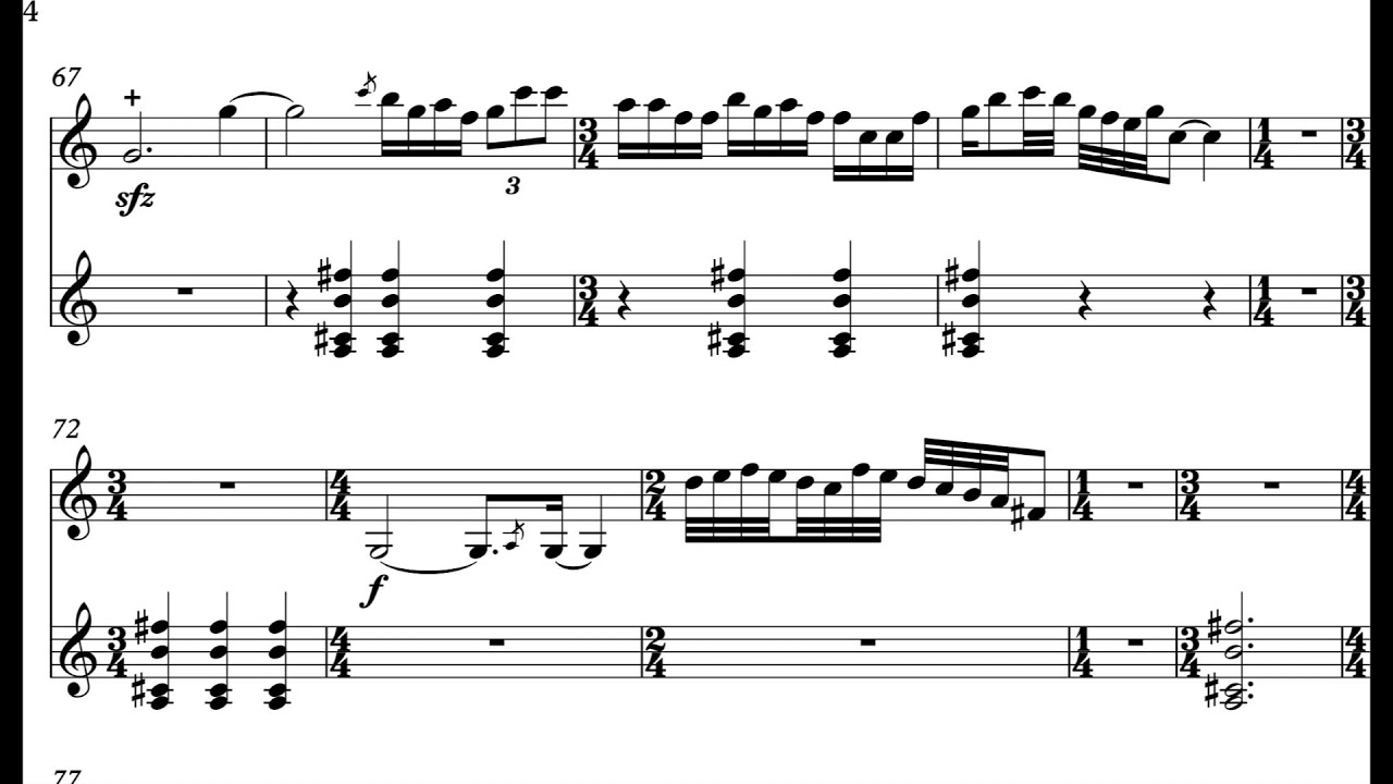 Taro Wayama - Next Door Sky for Violin and Guitar (2017) [Score-Video]