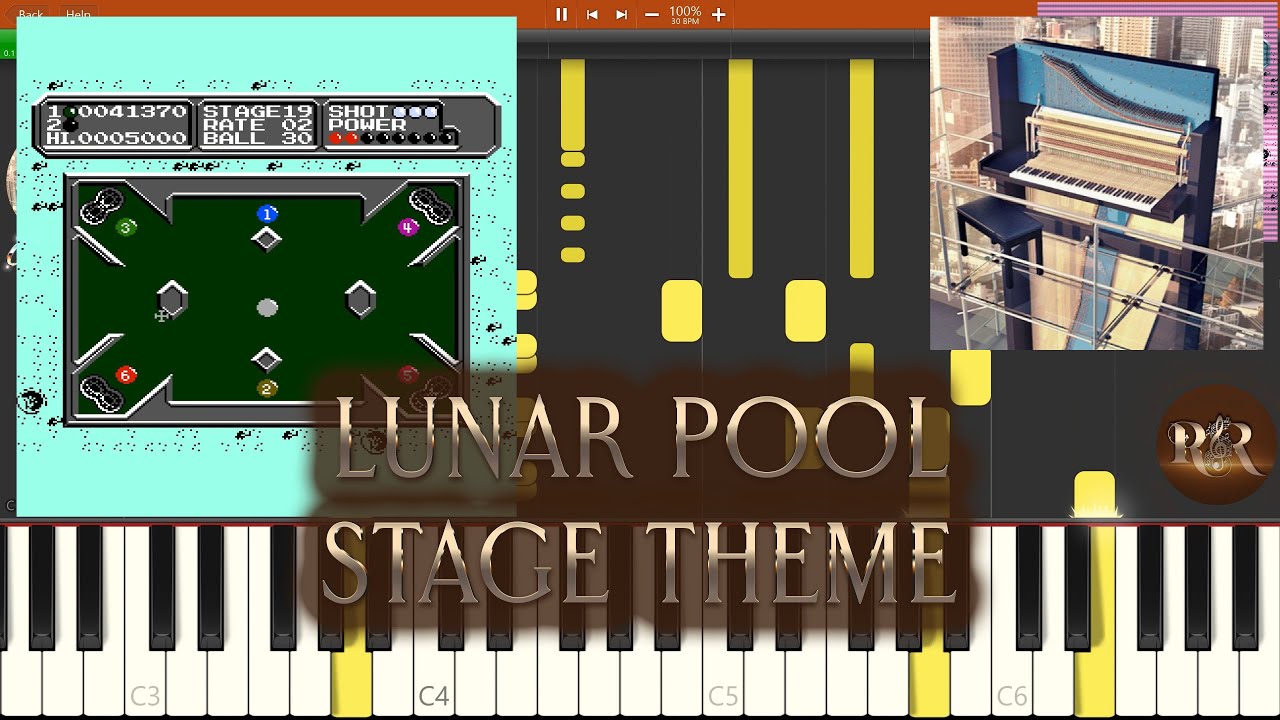 Lunar Pool Music - Stage Theme NES Soundtrack - Synthesia Piano