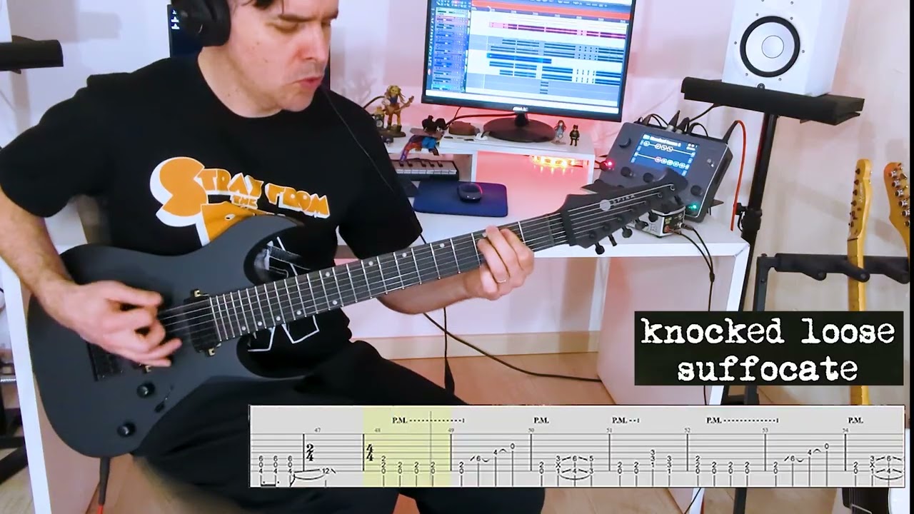 Knocked Loose - Suffocate - Guitar cover With TAB [ONE TAKE COVER] - Guitar lesson