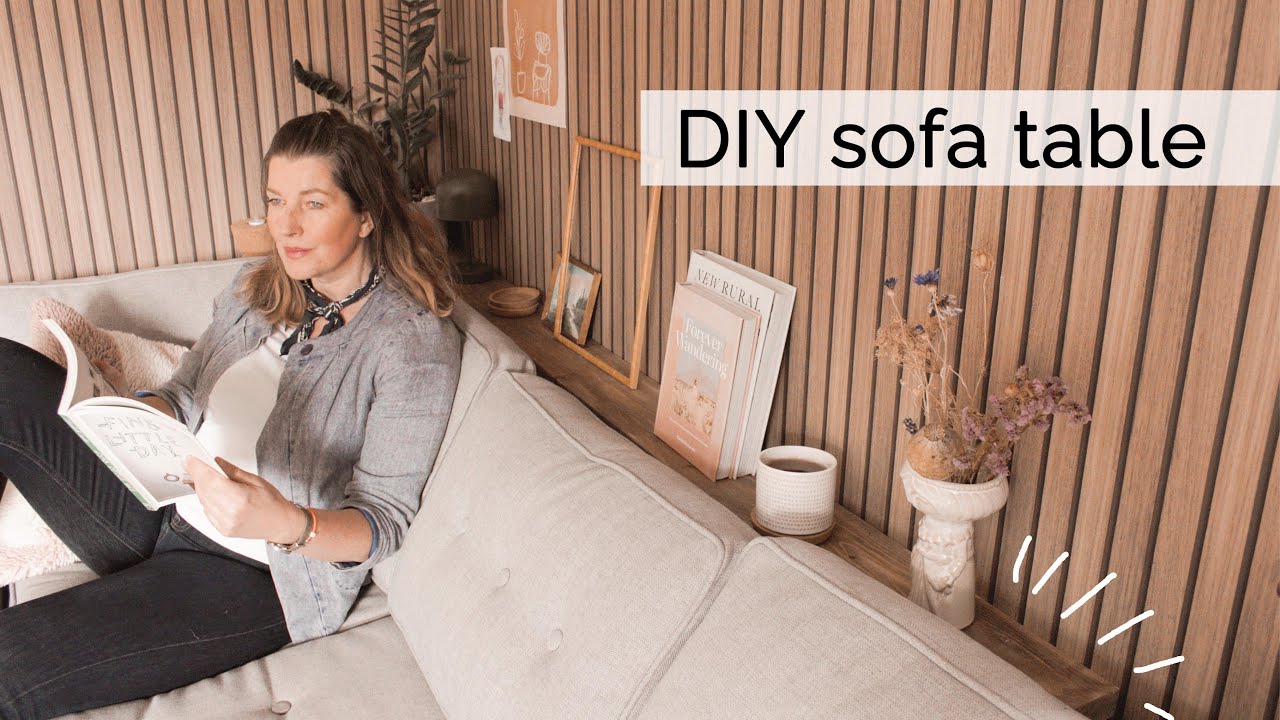 Super Easy Build Console Table, perfect sofa table for display of art, books and cups of coffee!